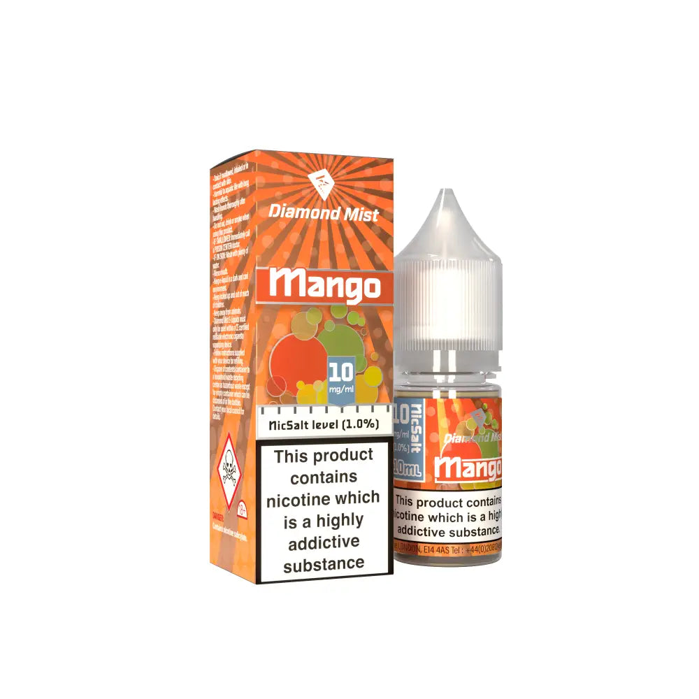 Diamond Mist Mango nic salt e-liquid 10ml 10mg bottle