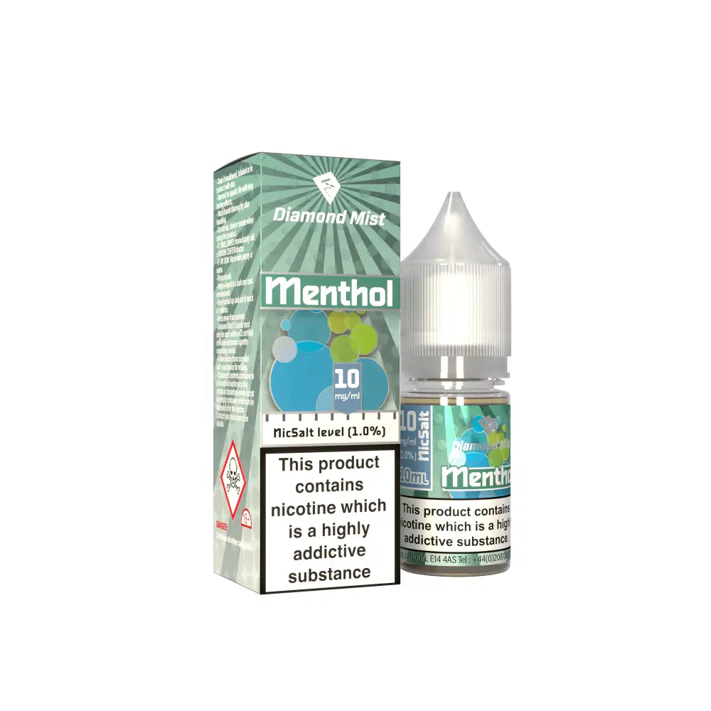 Diamond Mist Menthol nic salt e-liquid 10ml 10mg bottle