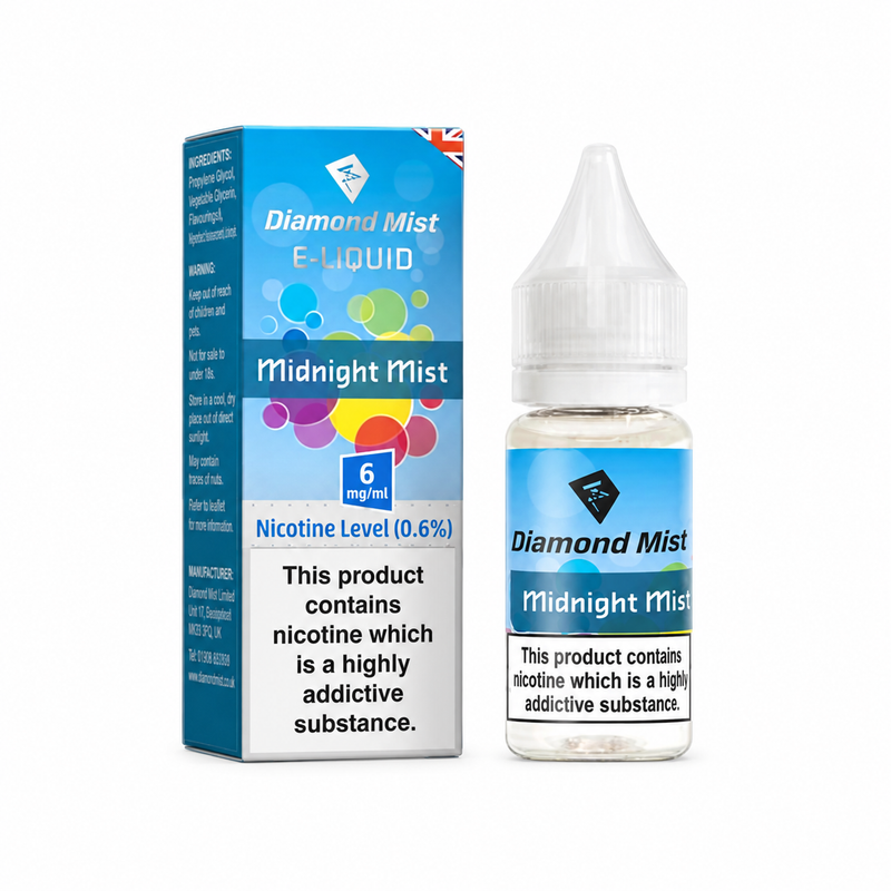 Diamond Mist Midnight Mist e-liquid 10ml 6mg bottle