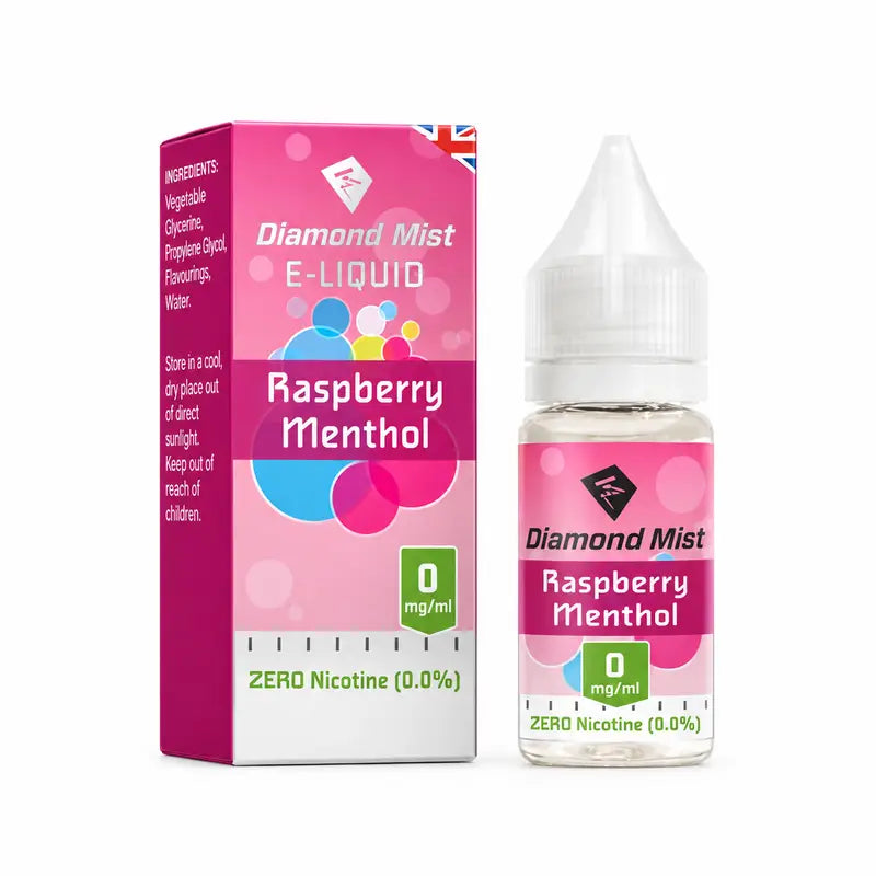 Diamond Mist Raspberry Menthol e-liquid 10ml 0mg bottle