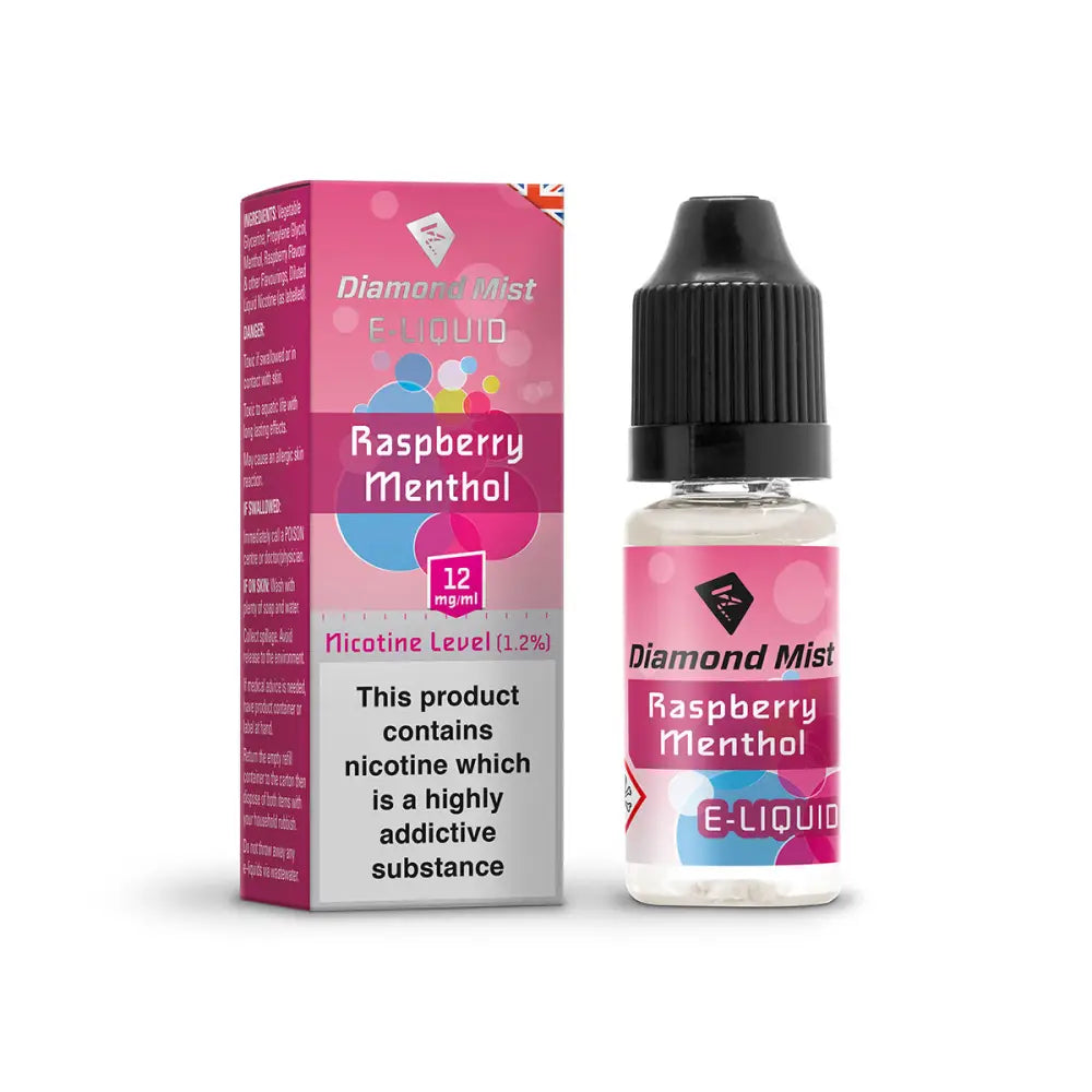Diamond Mist Raspberry Menthol e-liquid 10ml 12mg bottle