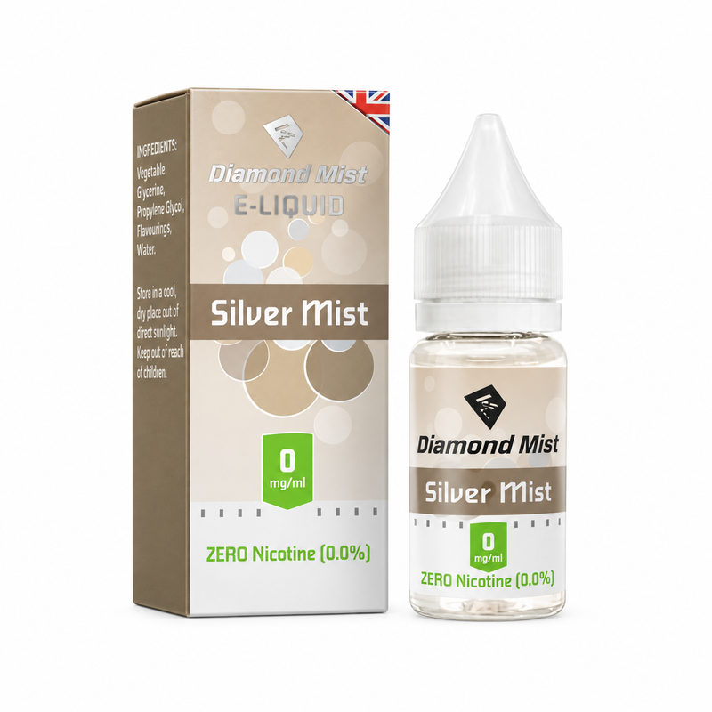 Diamond Mist Silver Mist e-liquid 10ml 0mg bottle