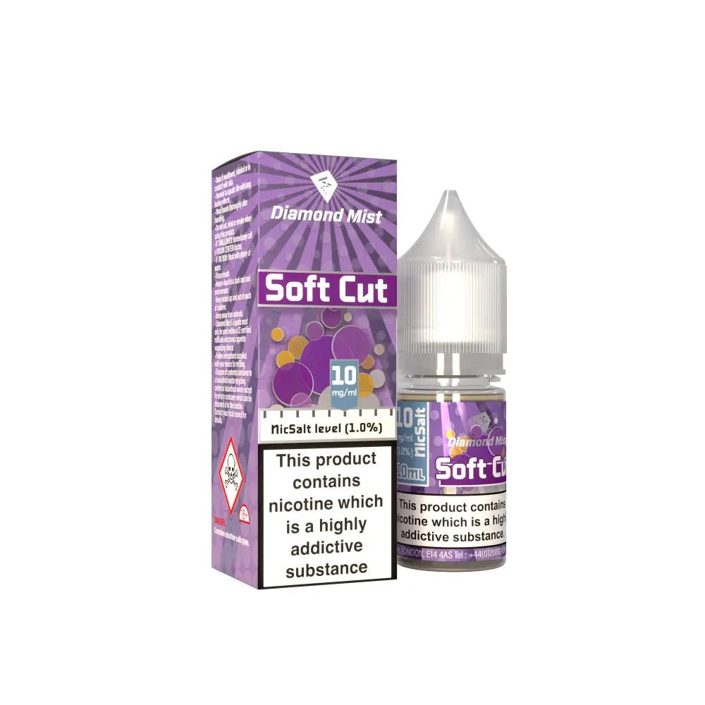 Diamond Mist Soft Cut nic salt e-liquid 10ml 10mg bottle