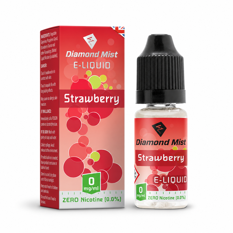 Diamond Mist Strawberry e-liquid 10ml 0mg bottle