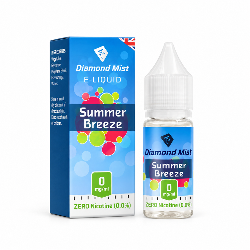 Diamond Mist Summer Breeze e-liquid 10ml 0mg bottle