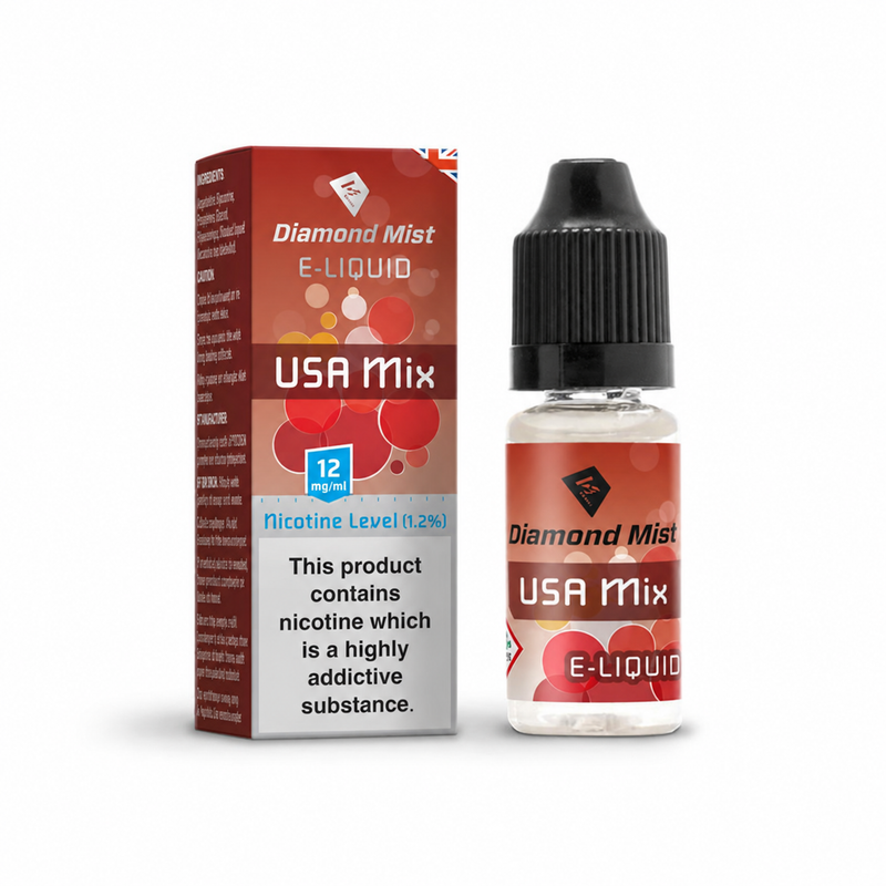 Diamond Mist USA Mix e-liquid 10ml 12mg bottle