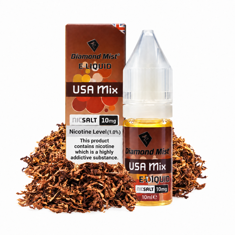 Diamond Mist USA Mix nic salt e-liquid 10ml 10mg bottle