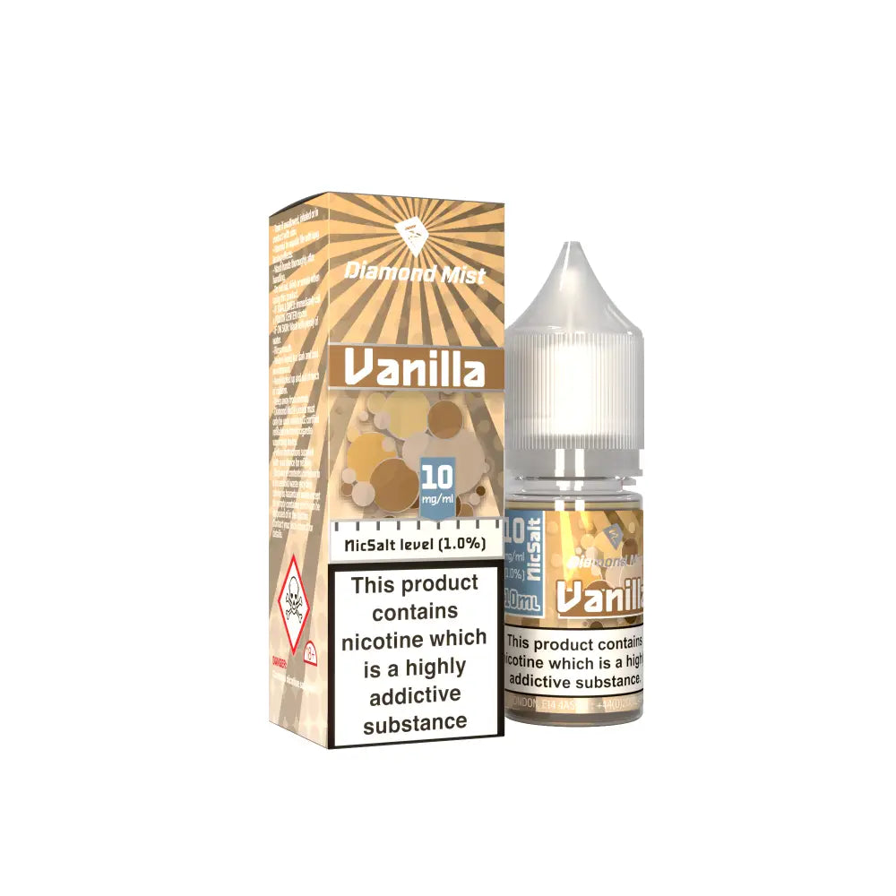 Diamond Mist Vanilla nic salt e-liquid 10ml 10mg bottle