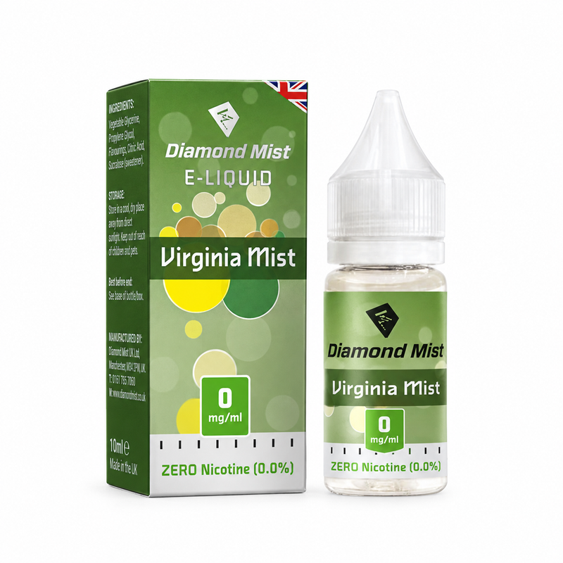 Diamond Mist Virginia Mist Tobacco e-liquid 10ml 0mg bottle