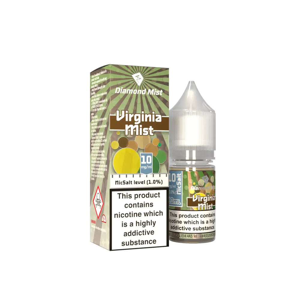 Diamond Mist Virginia Mist nic salt e-liquid 10ml 10mg bottle