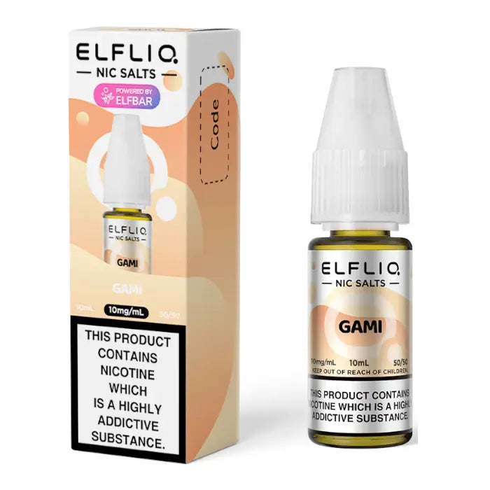 ELFLIQ Gami 10ml nic salt e-liquid bottle and packaging