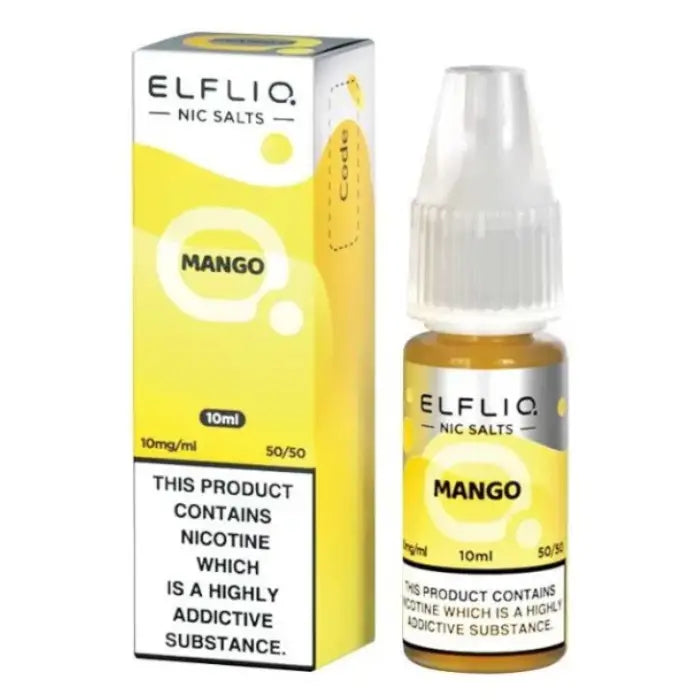 ELFLIQ Mango 10ml nic salt e-liquid bottle and packaging