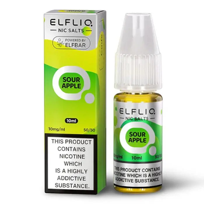 ELFLIQ Sour Apple Nic Salt E-Liquid 10ml | 10 for £12