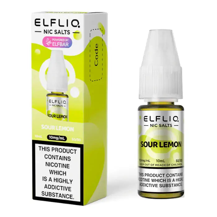 ELFLIQ Sour Lemon Nic Salt E-Liquid 10ml | 10 for £12