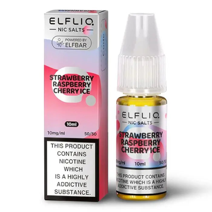 ELFLIQ Strawberry Raspberry Cherry Ice Nic Salt E-Liquid 10ml | 10 for £12