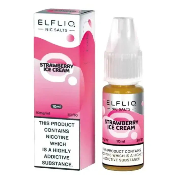 ELFLIQ Strawberry Snoow Nic Salt E-Liquid 10ml | 10 for £12