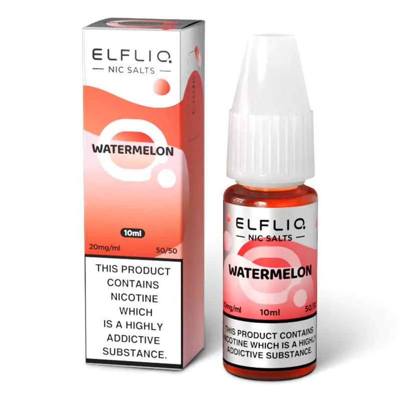 ELFLIQ Watermelon 10ml nic salt e-liquid bottle and packaging