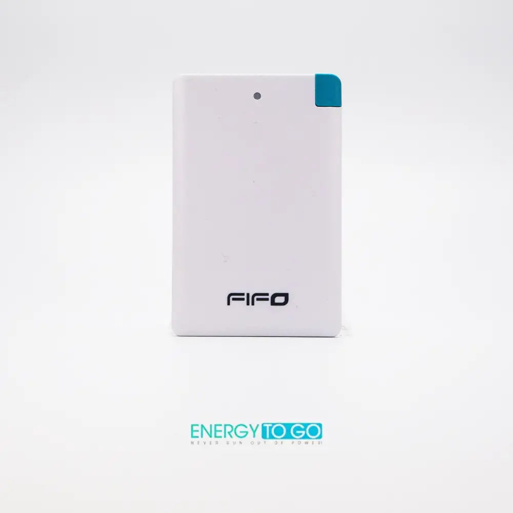 White FIFO Energy To Go 2200mAh portable card power bank