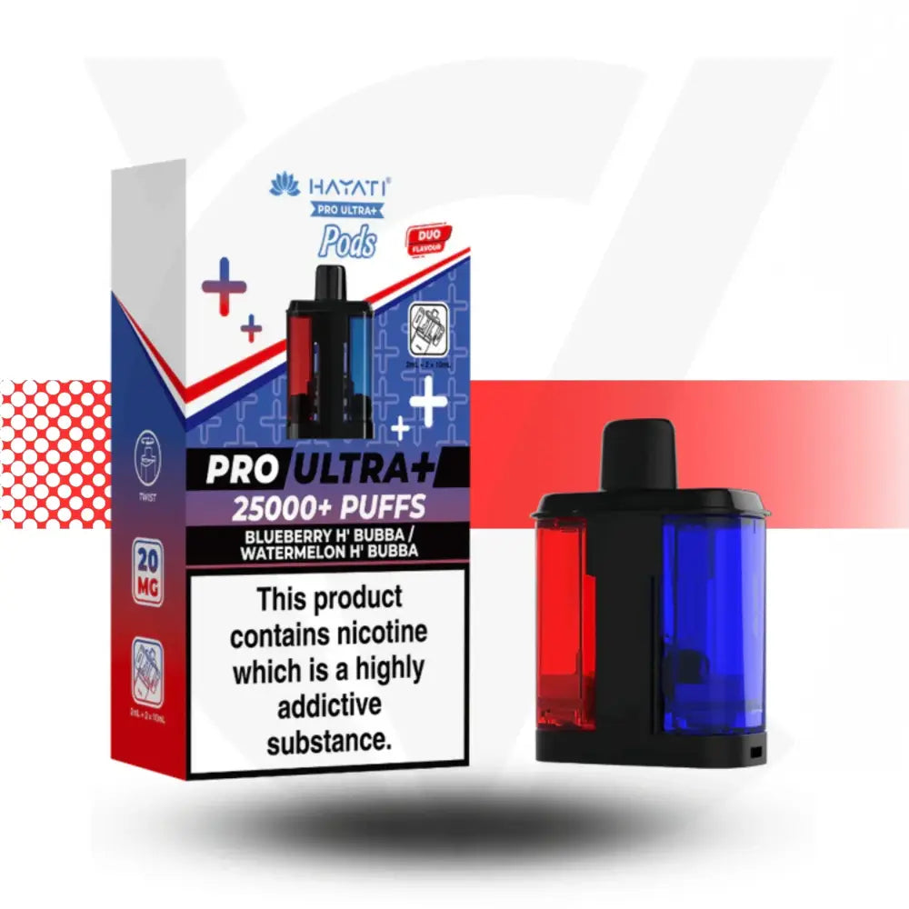 Hayati Pro Ultra Plus 25000 Replacement Pods & Refills – 20mg | 3 for £15