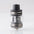 Close-up of the HorizonTech Sakerz Master Tank in gunmetal grey, showcasing the 5ml glass tank, adjustable airflow ring, and top-fill cap against a plain background.