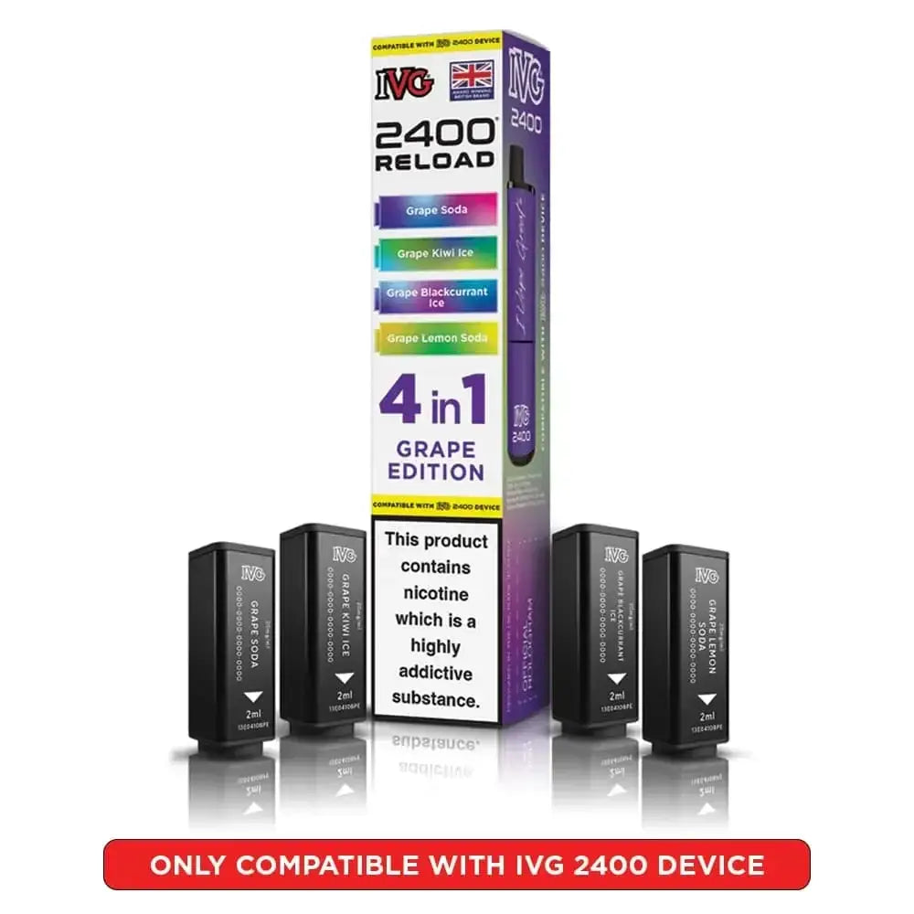 IVG 2400 Reload 4-in-1 replacement pods - Grape Edition