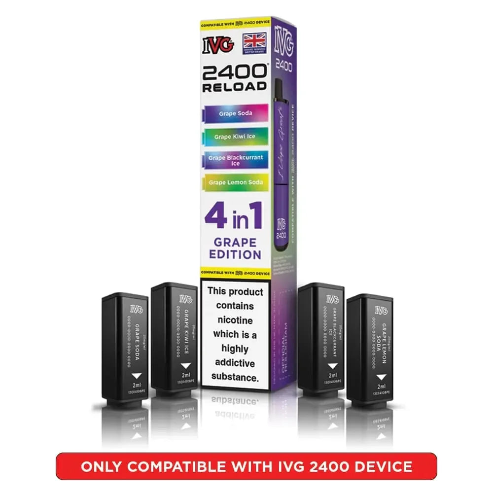 IVG 2400 Reload 4-in-1 replacement pods - Grape Edition
