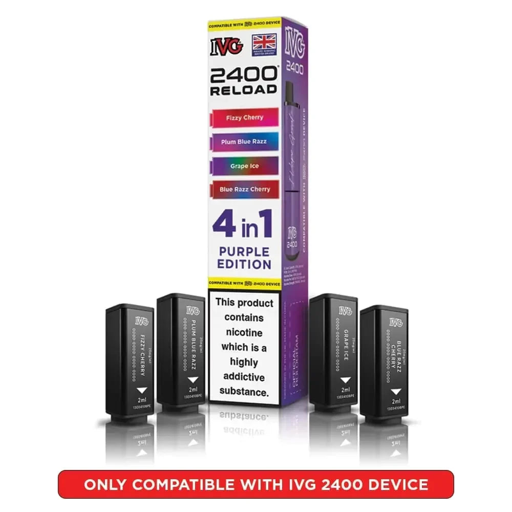 IVG 2400 Reload 4-in-1 replacement pods - Purple Edition