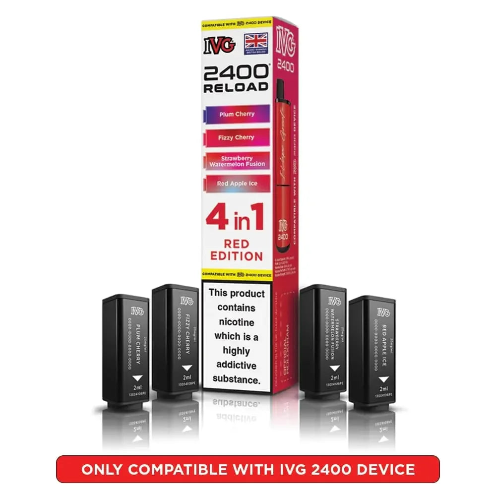 IVG 2400 Reload 4-in-1 replacement pods - Red Edition