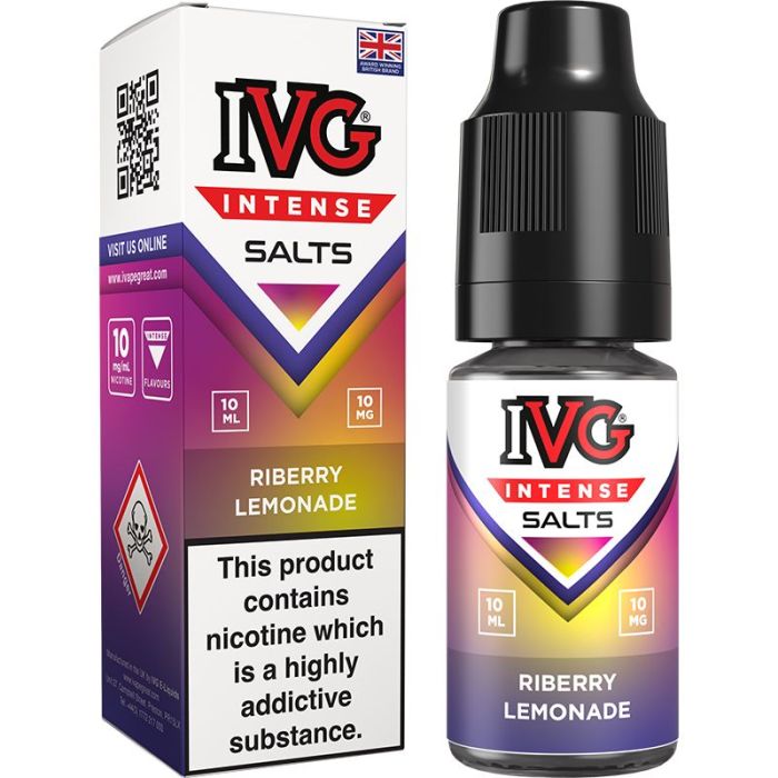 IVG Riberry Lemonade 10mg nic salt e-liquid 10ml bottle and box