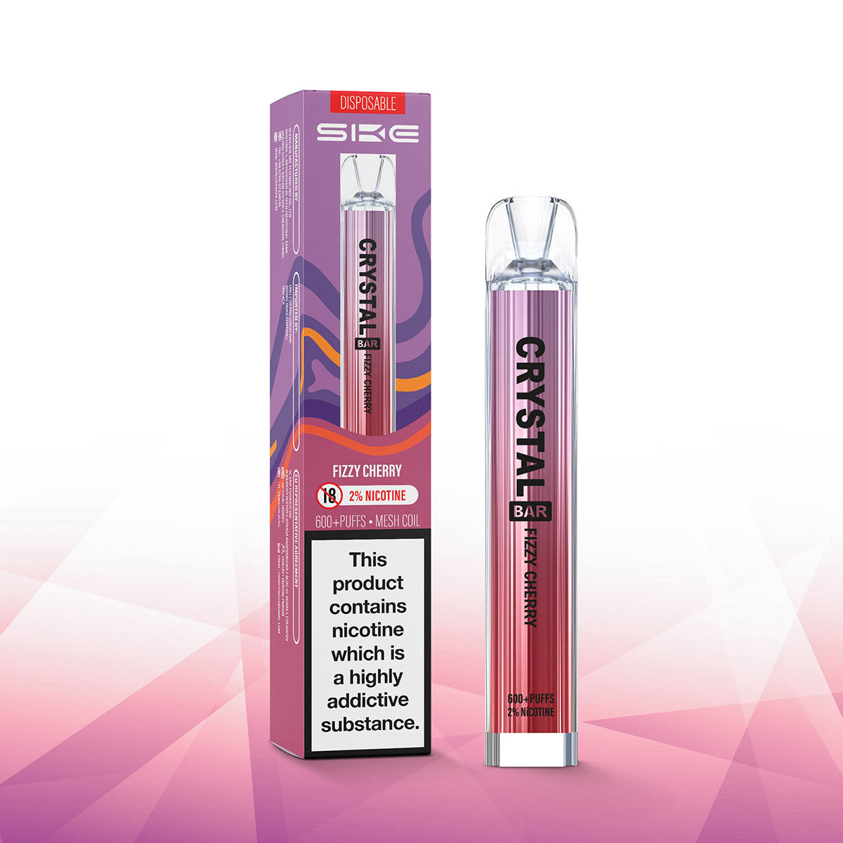 SKE Crystal Bar Disposable Vape Device Fizzy Cherry - 20mg SKE Crystal Bar Disposable Vape Device Fizzy Cherry - 20mg