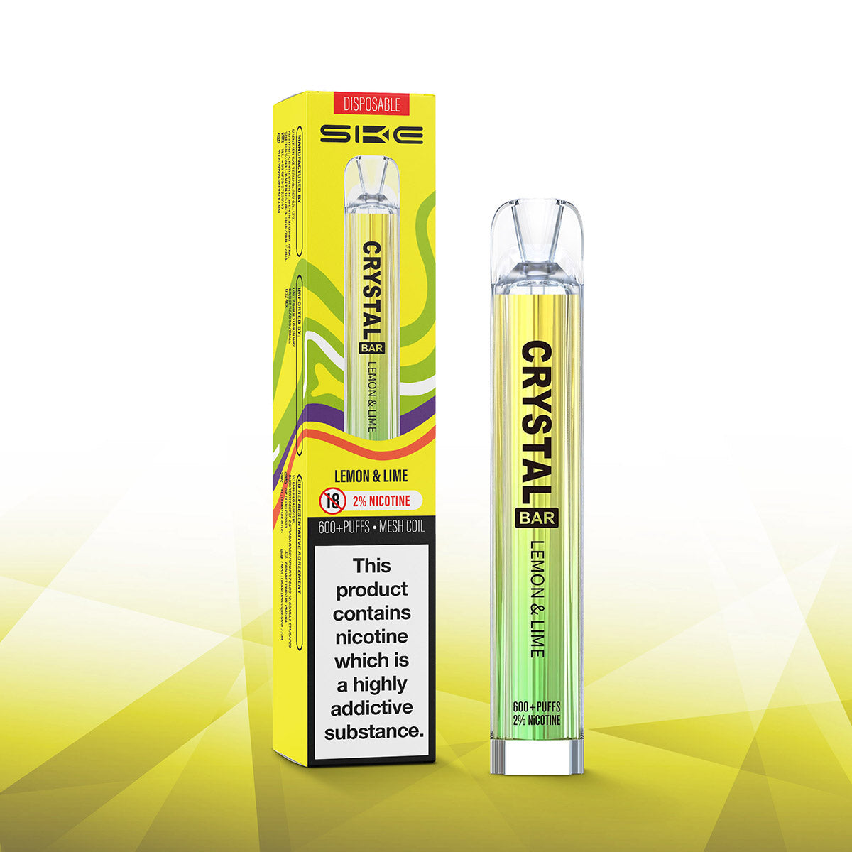 SKE Crystal Bar Disposable Vape Device Lemon & Lime - 20mg SKE Crystal Bar Disposable Vape Device Lemon & Lime - 20mg