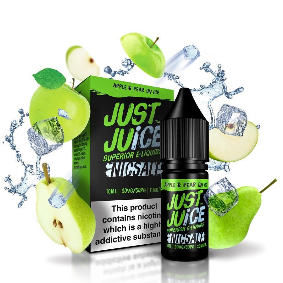 Just Juice Apple & Pear On Ice Nic Salt E-Liquid 10ml 🔥 CLEARANCE 6 for £10 🔥