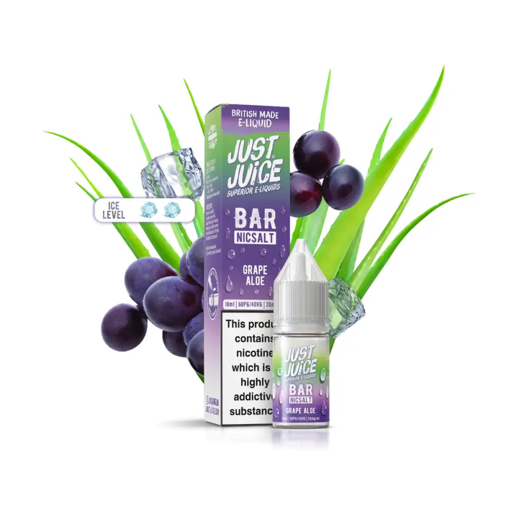 Just Juice Bar Grape Aloe Nic Salt E-Liquid 10ml | 6 for £10