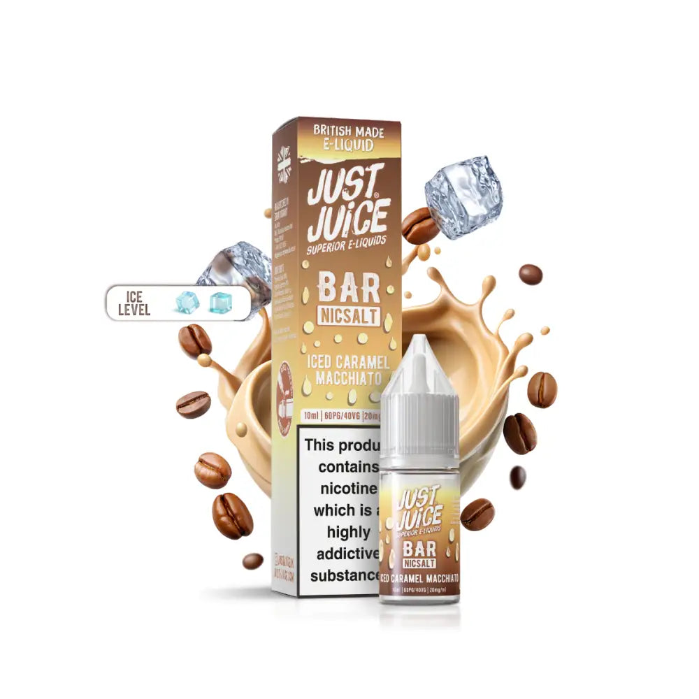 Just Juice Bar Iced Caramel Macchiato Nic Salt E-Liquid 10ml