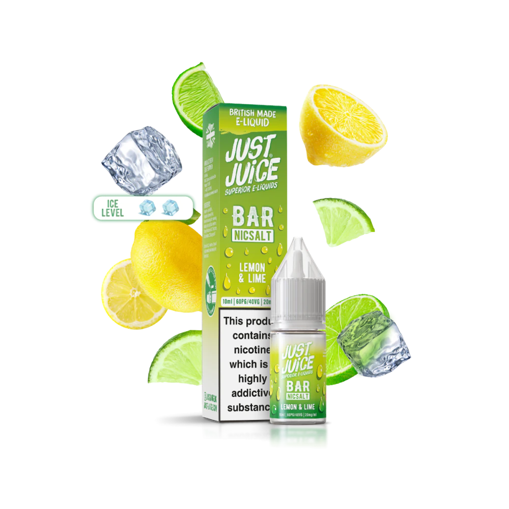 Just Juice Bar Lemon & Lime Nic Salt E-Liquid 10ml 🔥 CLEARANCE 6 for £10 🔥