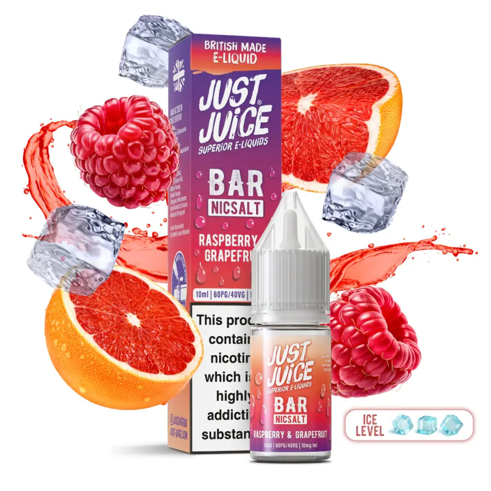 Just Juice Bar Raspberry & Grapefruit Nic Salt E-Liquid 10ml | 6 for £10
