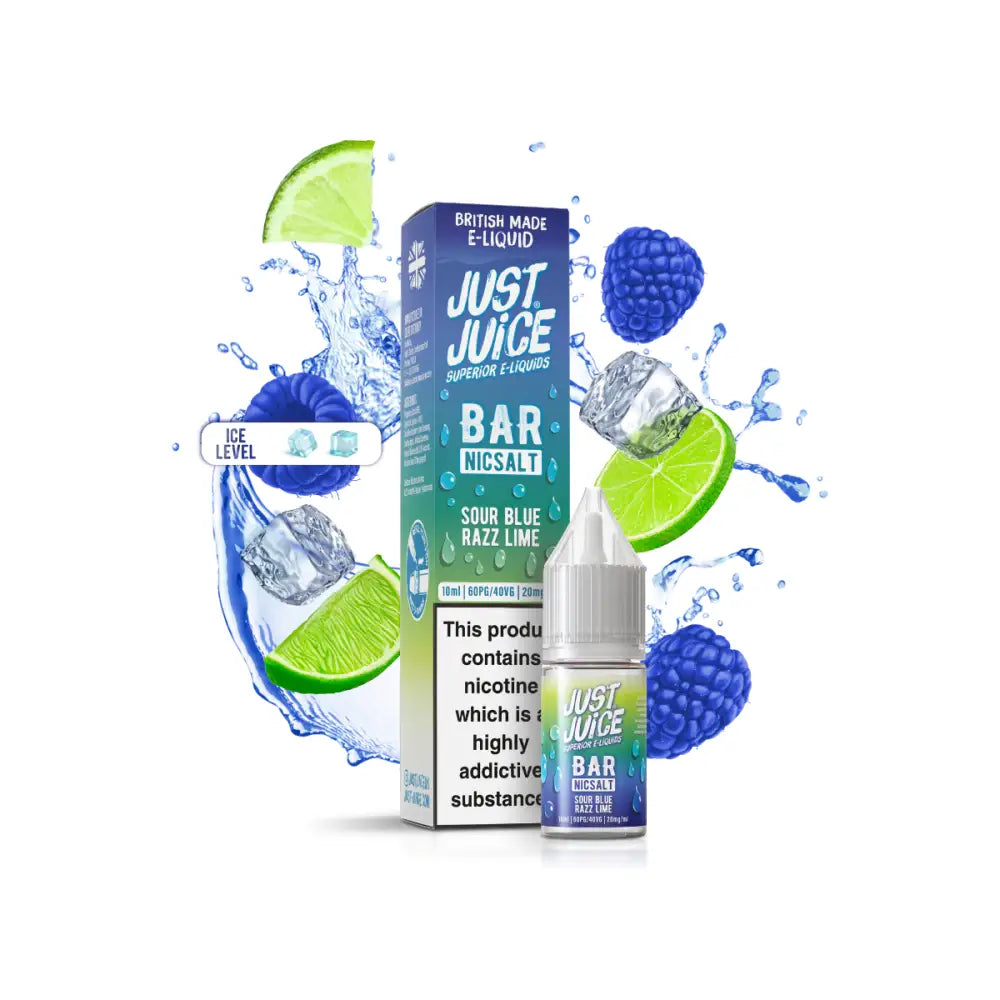 Just Juice Bar Sour Blue Razz Lime Nic Salt E-Liquid 10ml