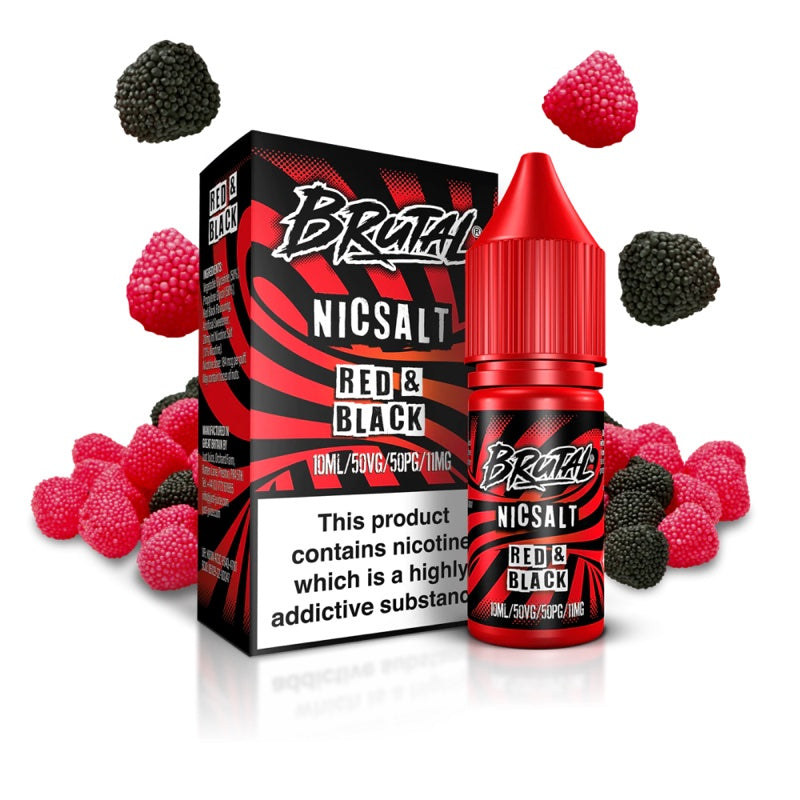Just Juice Brutal Red & Black Nic Salt E-Liquid 10ml 🔥 CLEARANCE 6 for £10 🔥