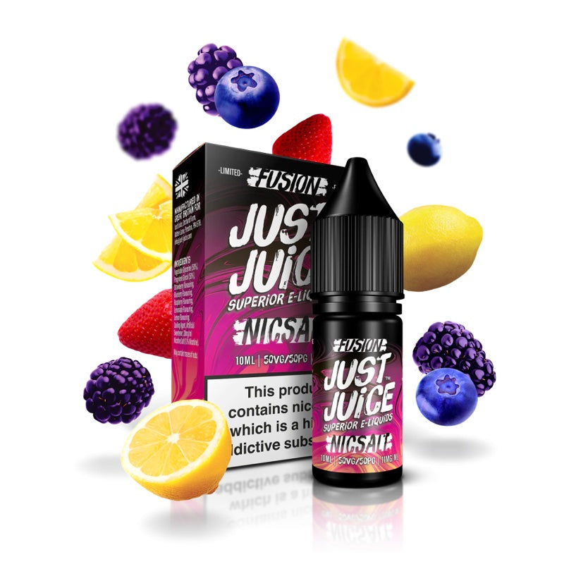 Just Juice Fusion Berry Burst & Lemonade Nic Salt E-Liquid 10ml 🔥 CLEARANCE 6 for £10 🔥