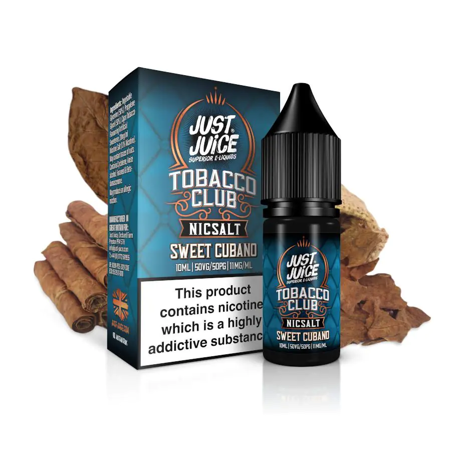 Just Juice Tobacco Club Sweet Cubano Nic Salt E-Liquid 10ml 🔥 CLEARANCE 6 for £10 🔥