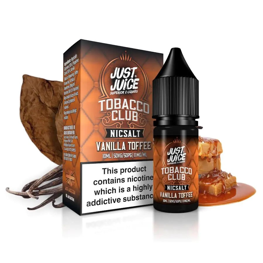 Just Juice Tobacco Club Vanilla Toffee Nic Salt E-Liquid 10ml 🔥 CLEARANCE 6 for £10 🔥