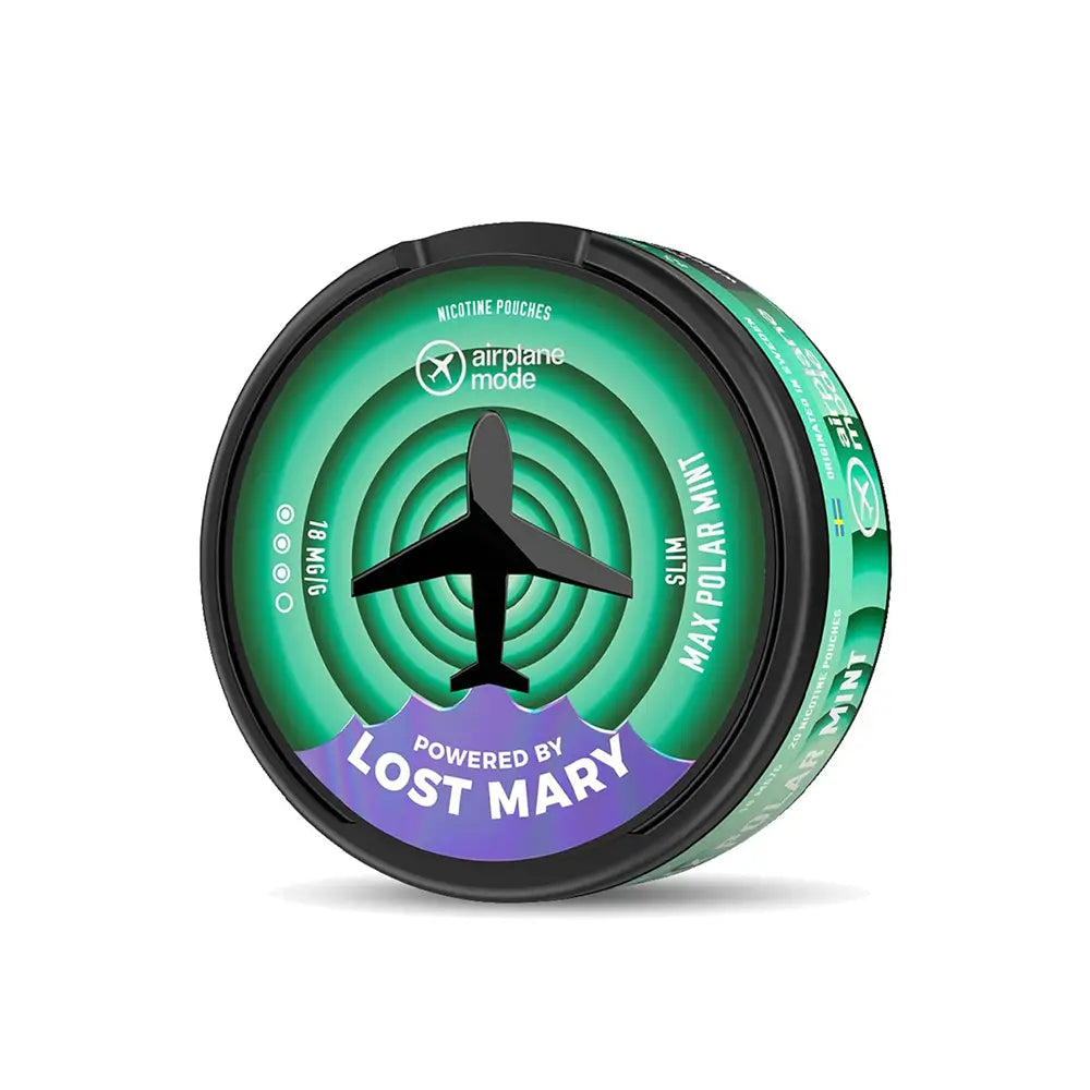 Lost Mary Airplane Mode Max Polar Mint nicotine pouches – 18mg/g – 20 pack