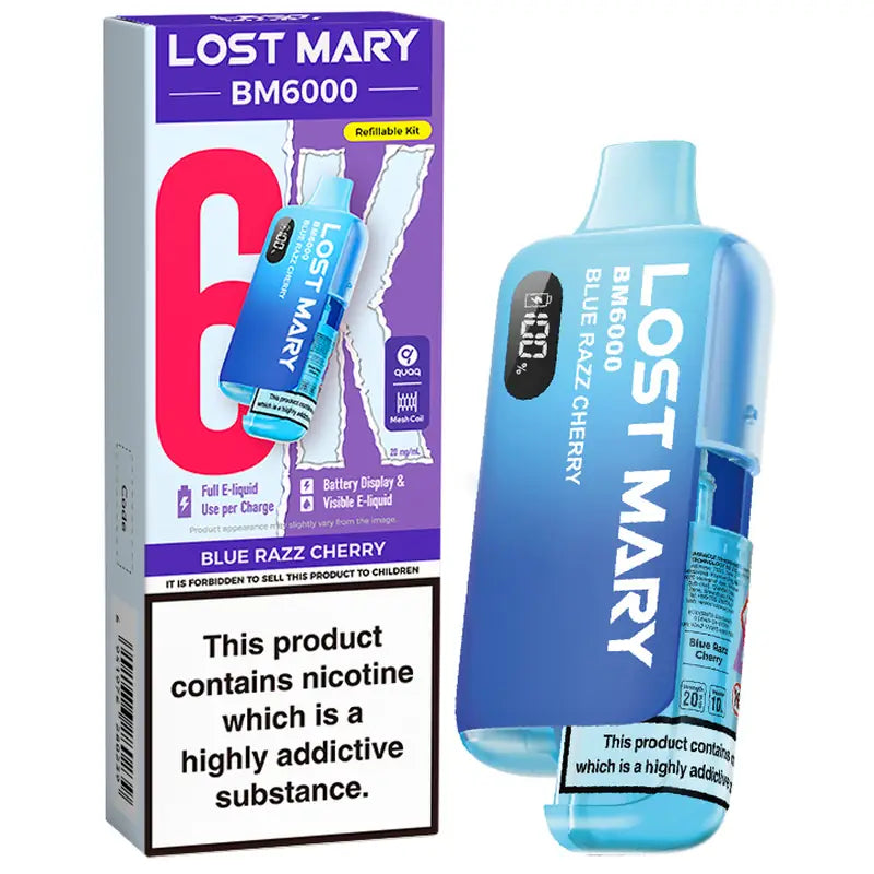 Lost Mary BM6000 Blue Razz Cherry 20mg prefilled pod kit