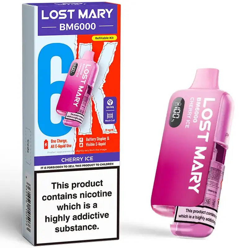 Lost Mary BM6000 Cherry Ice 20mg prefilled pod kit