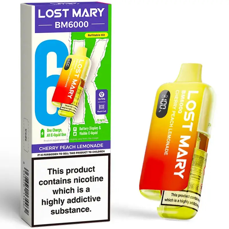 Lost Mary BM6000 Cherry Peach Lemonade 20mg prefilled pod kit