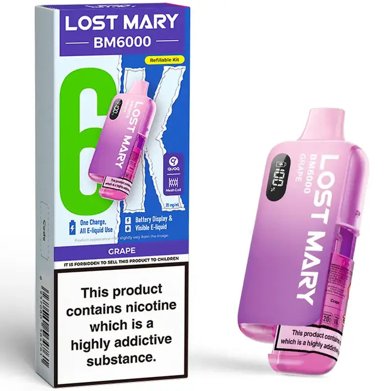 Lost Mary BM6000 Grape 20mg prefilled pod kit