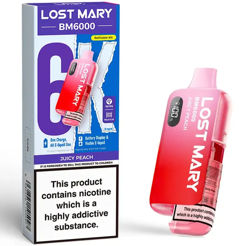 Lost Mary BM6000 Juicy Peach 20mg prefilled pod kit