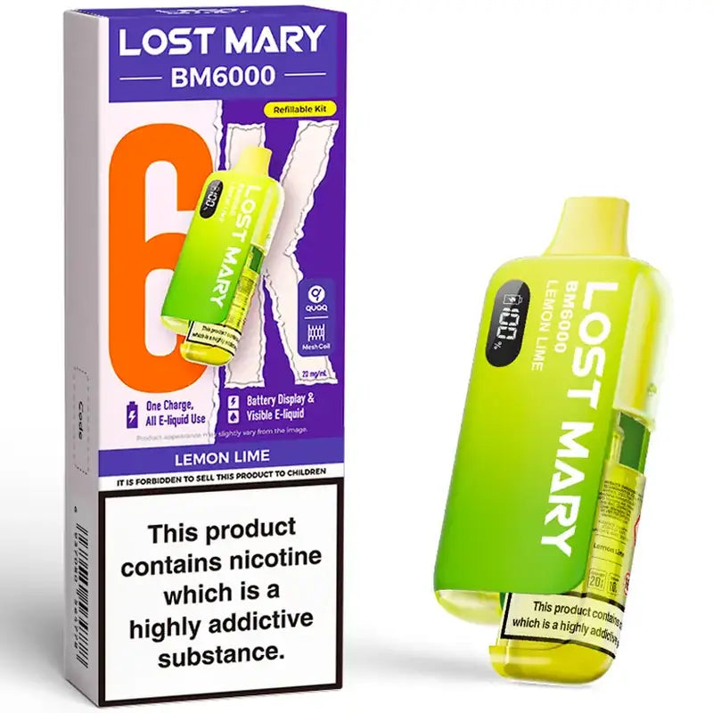 Lost Mary BM6000 Lemon Lime 20mg prefilled pod kit