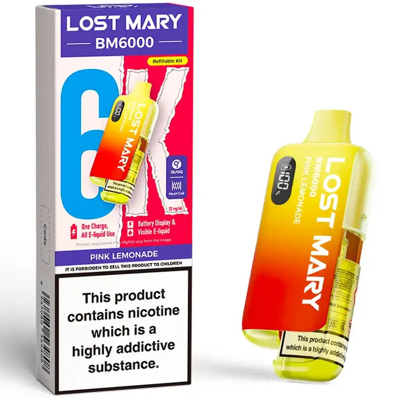 Lost Mary BM6000 Pink Lemonade 20mg prefilled pod kit