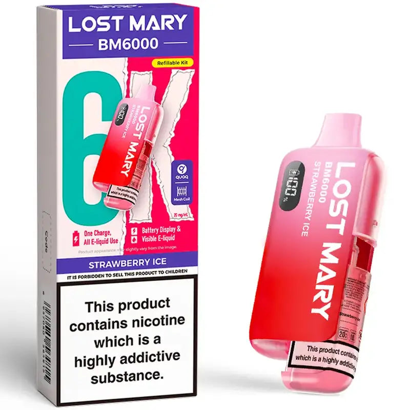 Lost Mary BM6000 Strawberry Ice 20mg prefilled pod kit